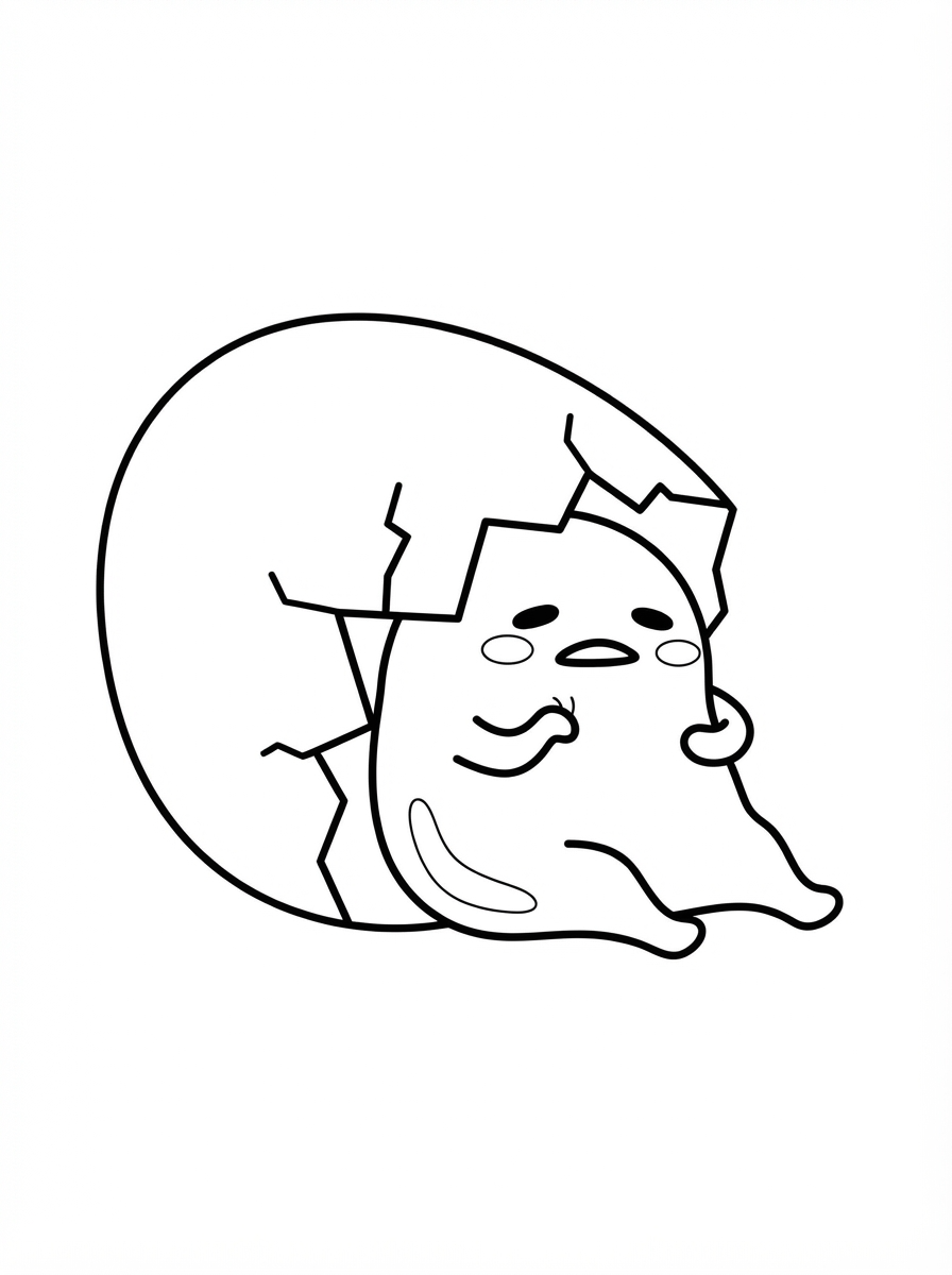 hard Gudetama coloring pages