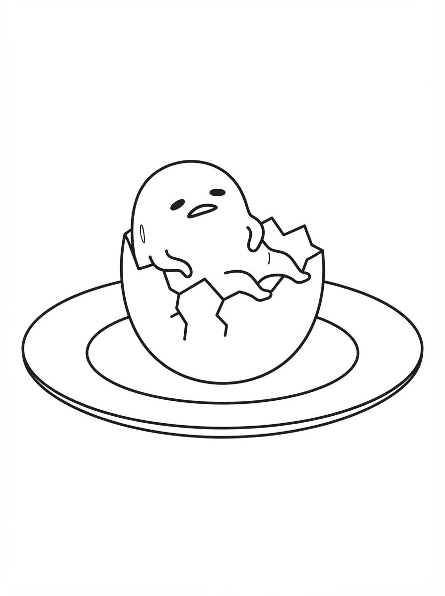Gudetama decorations coloring pages