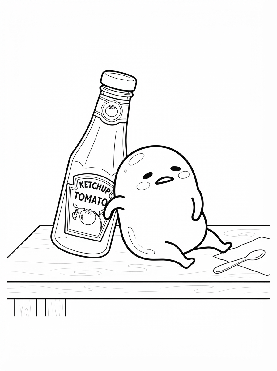 free Gudetama coloring pages for kids