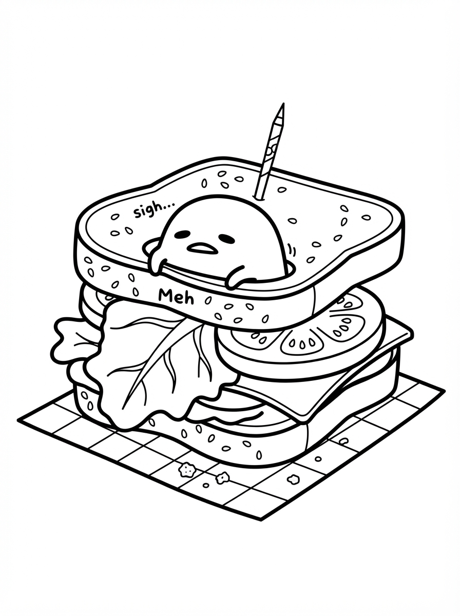 printable Gudetama coloring pages