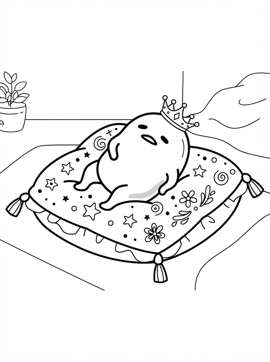 free adult Gudetama coloring pages 1
