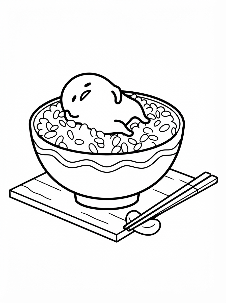 free Gudetama tree coloring pages