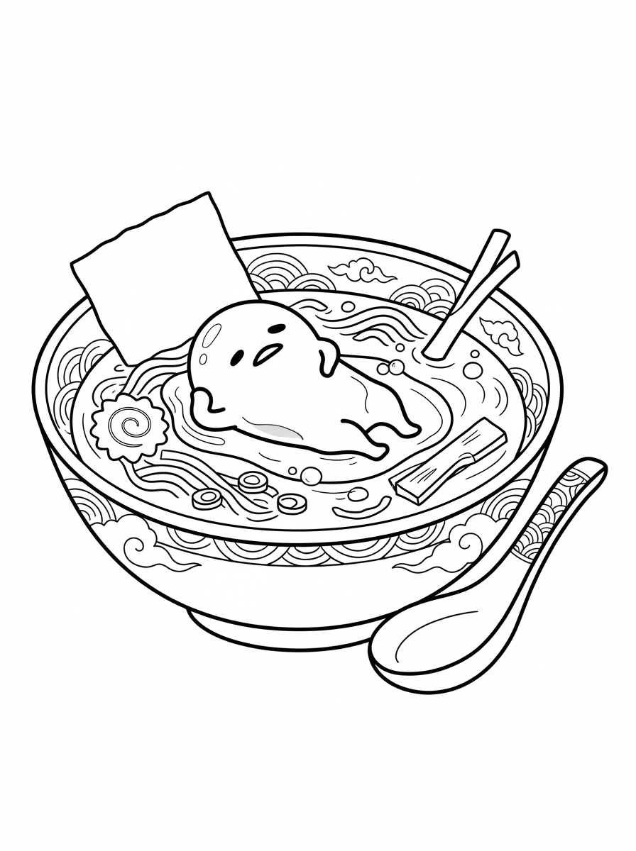 detailed Gudetama coloring pages