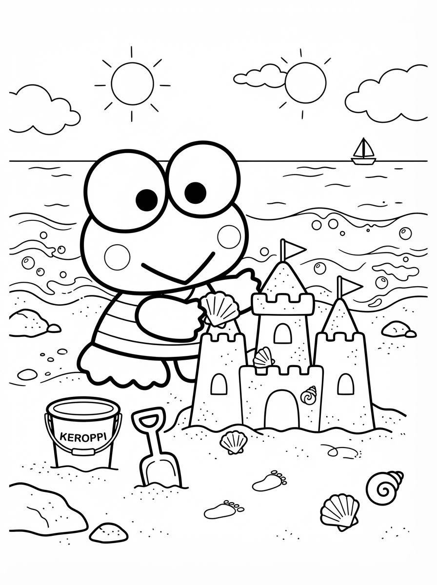 Keroppi Coloring Pages 3 hard Keroppi coloring pages