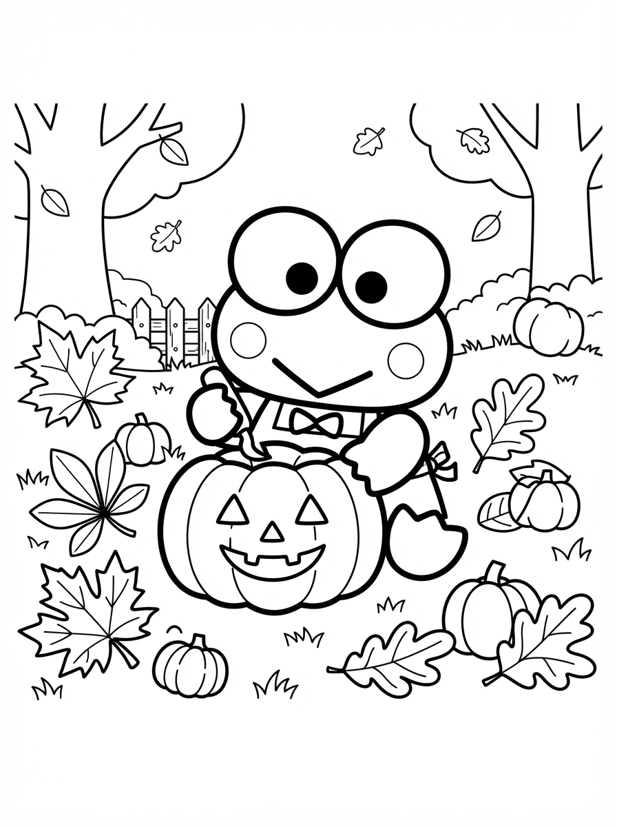 Keroppi Coloring Pages 4 Keroppi themed coloring pages