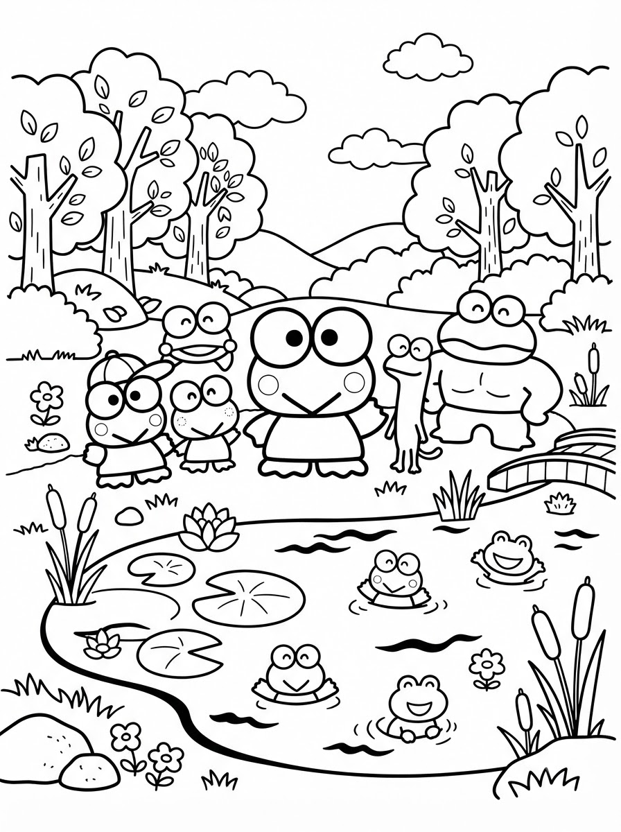 Keroppi Coloring Pages 7 free Keroppi coloring pages printable