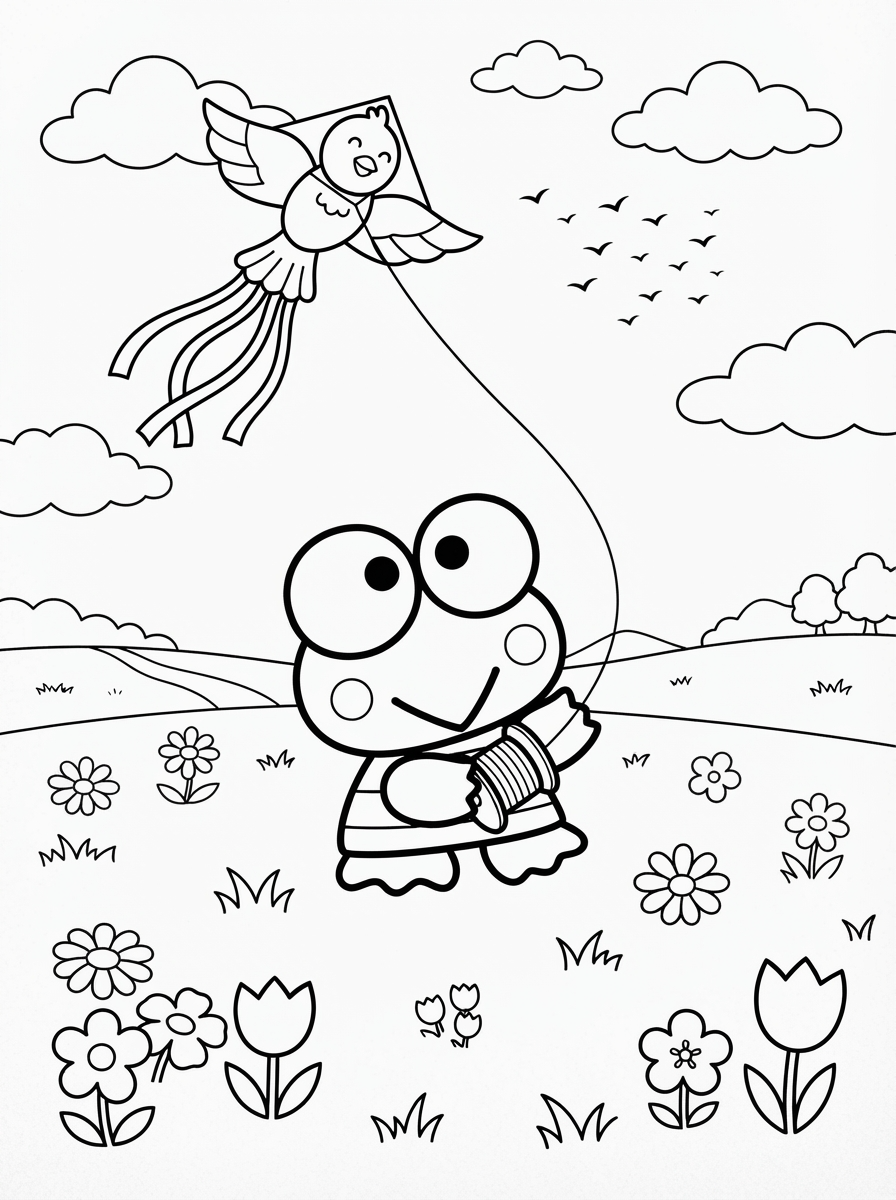 Keroppi Coloring Pages 9 Keroppi coloring pages for preschoolers