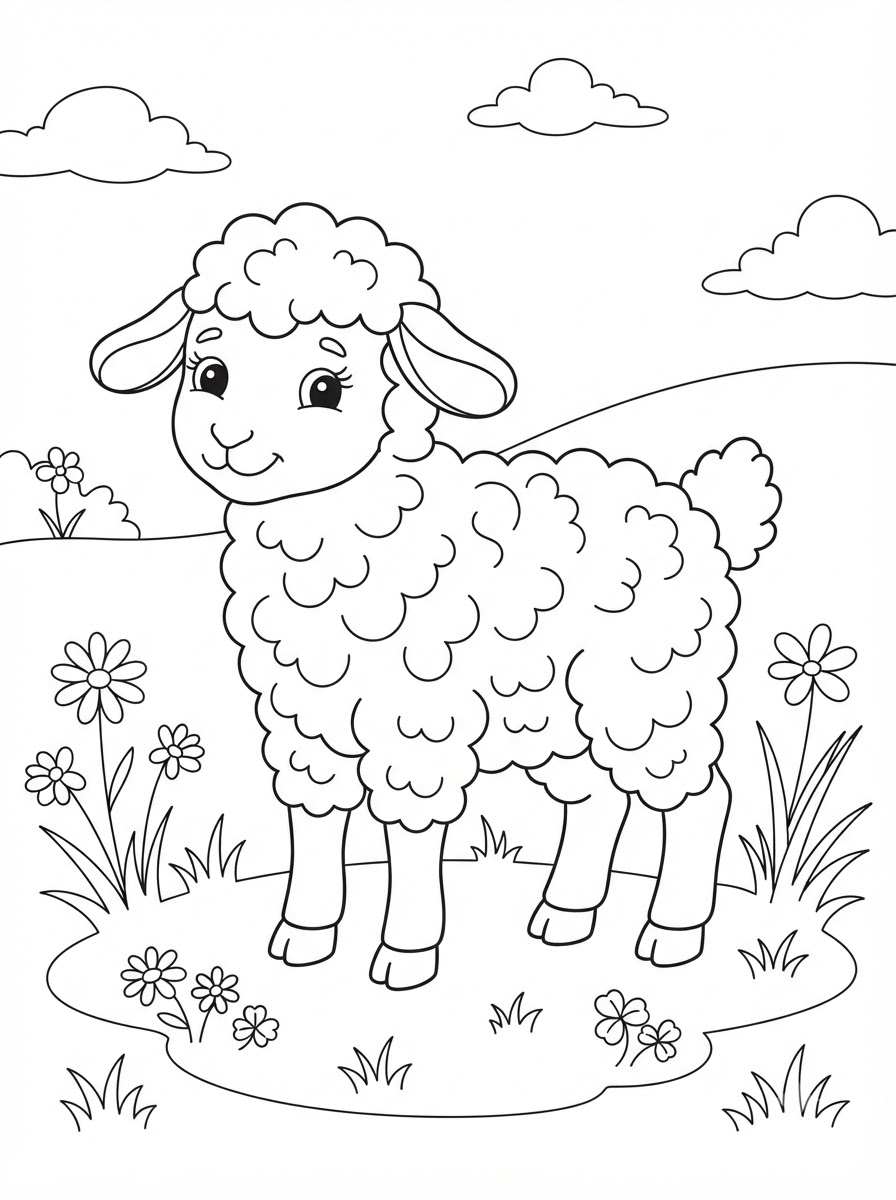 Coloriages d'agneaux 2 Coloriages d'agneaux pour enfants