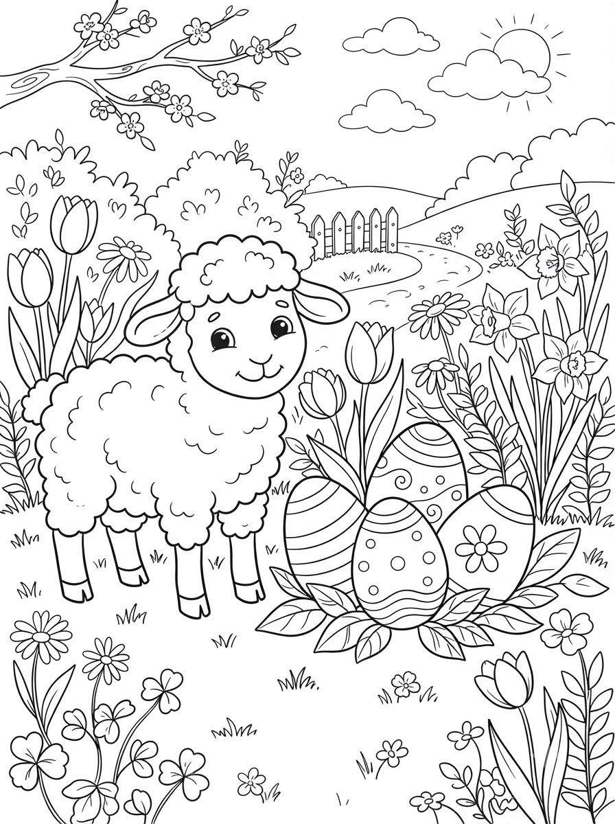 Coloriages d'agneaux 11 Coloriages d'agneaux à imprimer