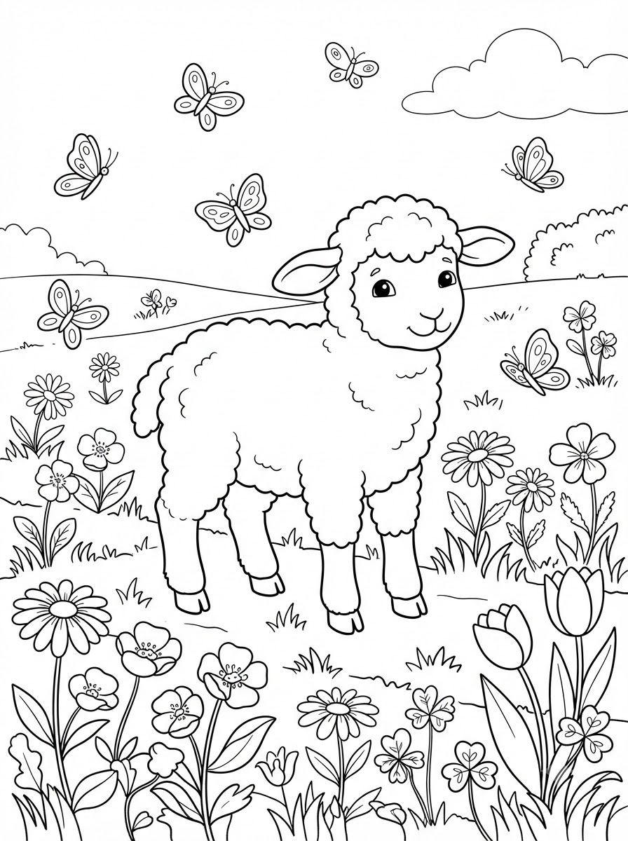 Coloriages d'agneaux 12 Coloriages d'agneaux pour adultes