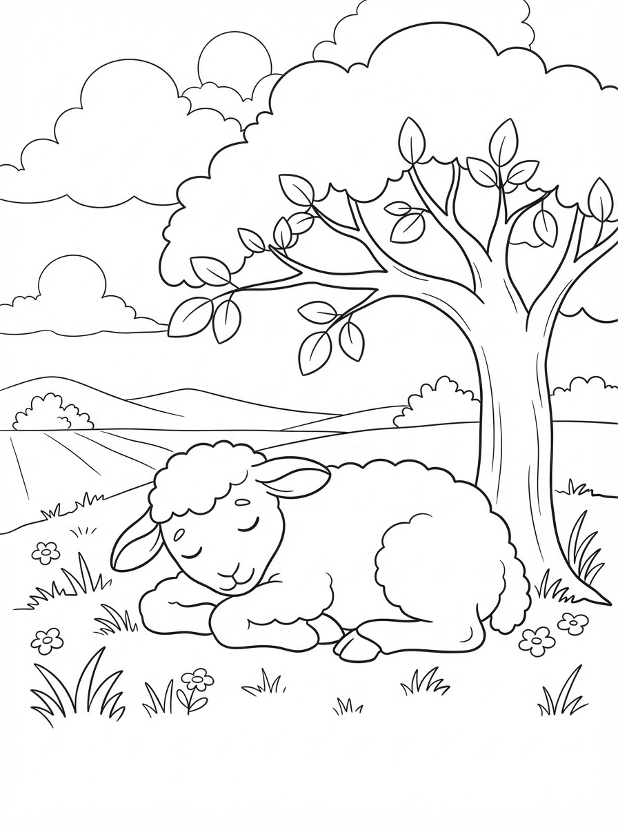 Coloriages d'agneaux 14 Pages de coloriage d'agneau kawaii mignon
