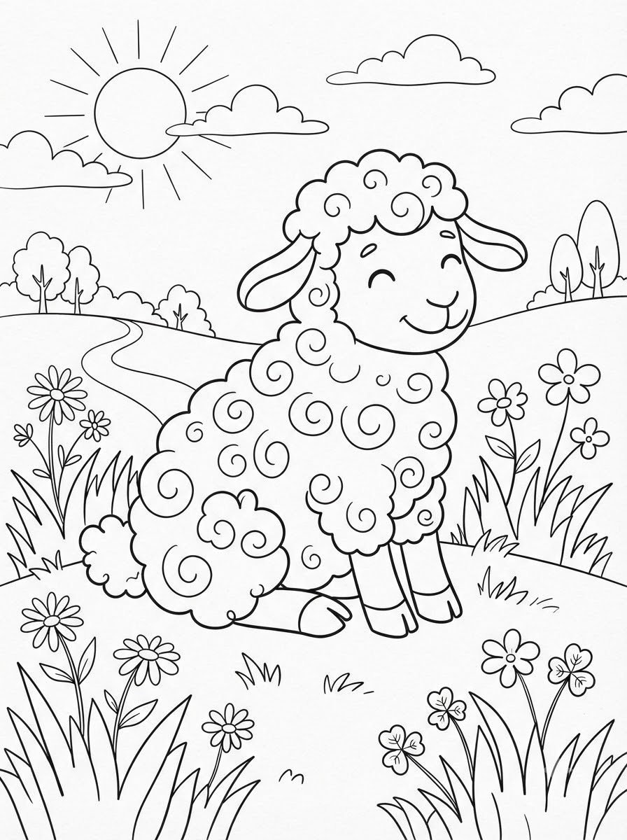 Coloriages d'agneaux 17 Coloriages d'agneaux gratuits