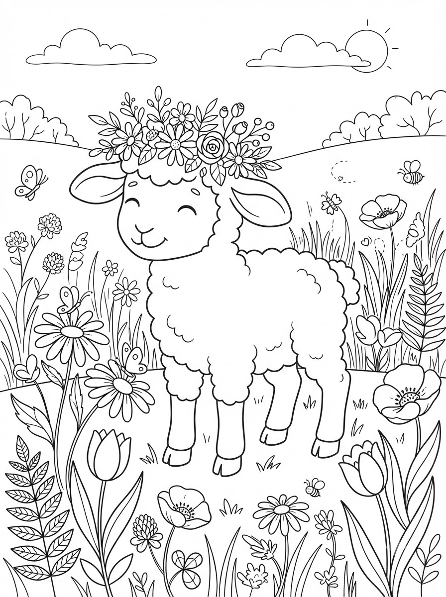 Coloriages d'agneaux 20 Coloriages d'agneaux à imprimer gratuitement