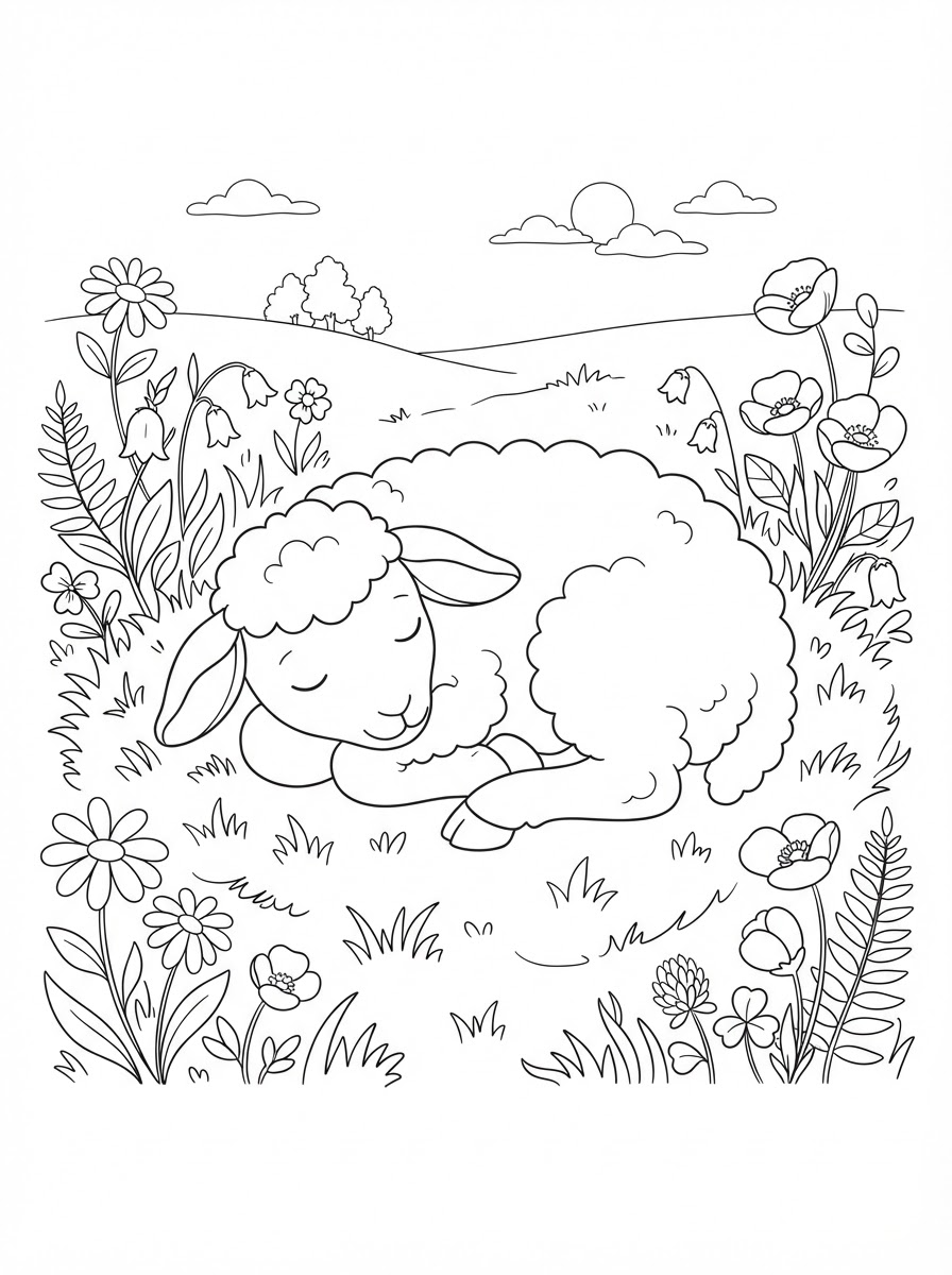 Coloriages d'agneaux 21 Pages de coloriage d'agneaux gratuites à imprimer