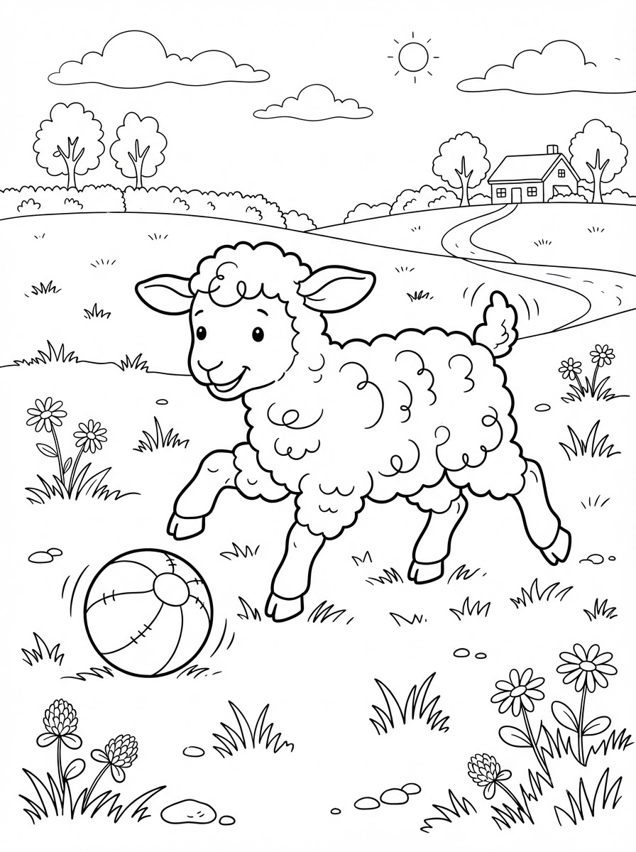 Coloriages d'agneaux 4 Coloriages à imprimer d'agneaux