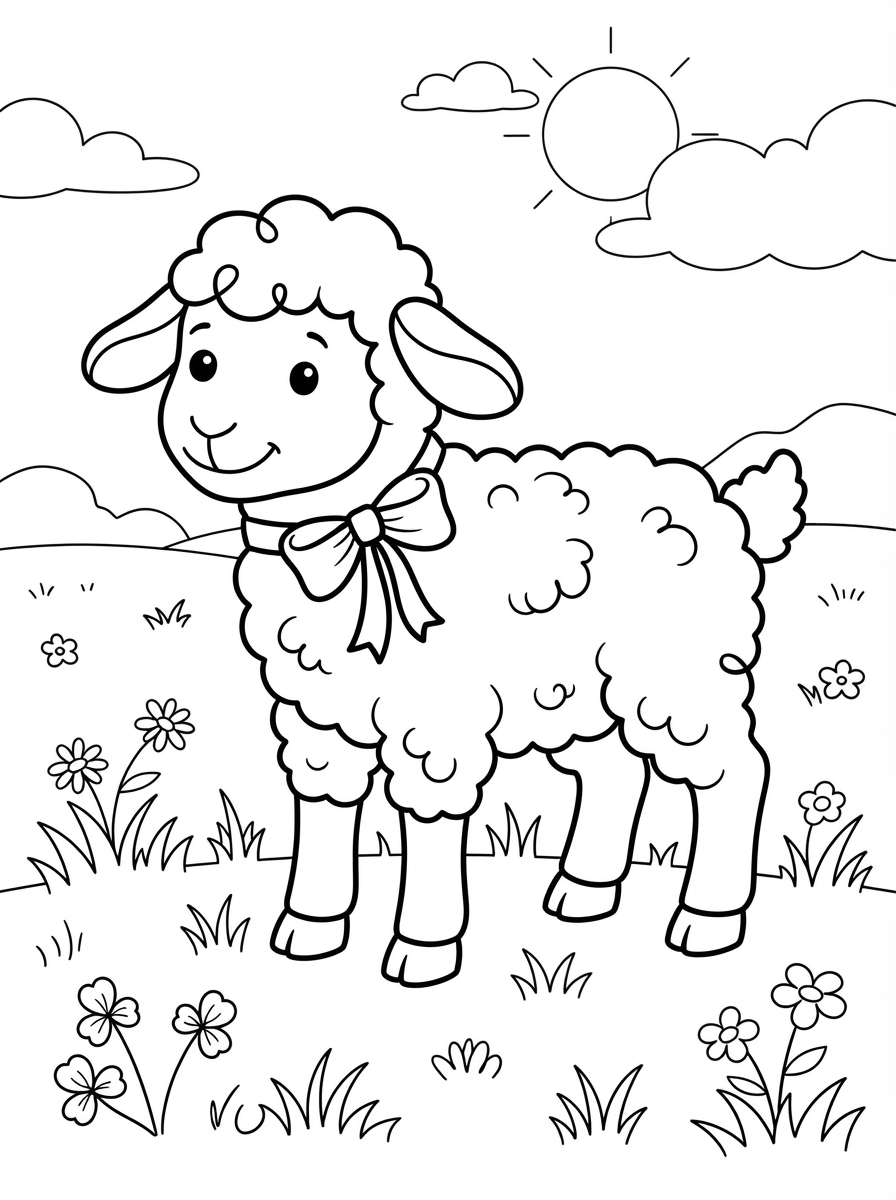 Coloriages d'agneaux 8 Coloriages gratuits d'agneau