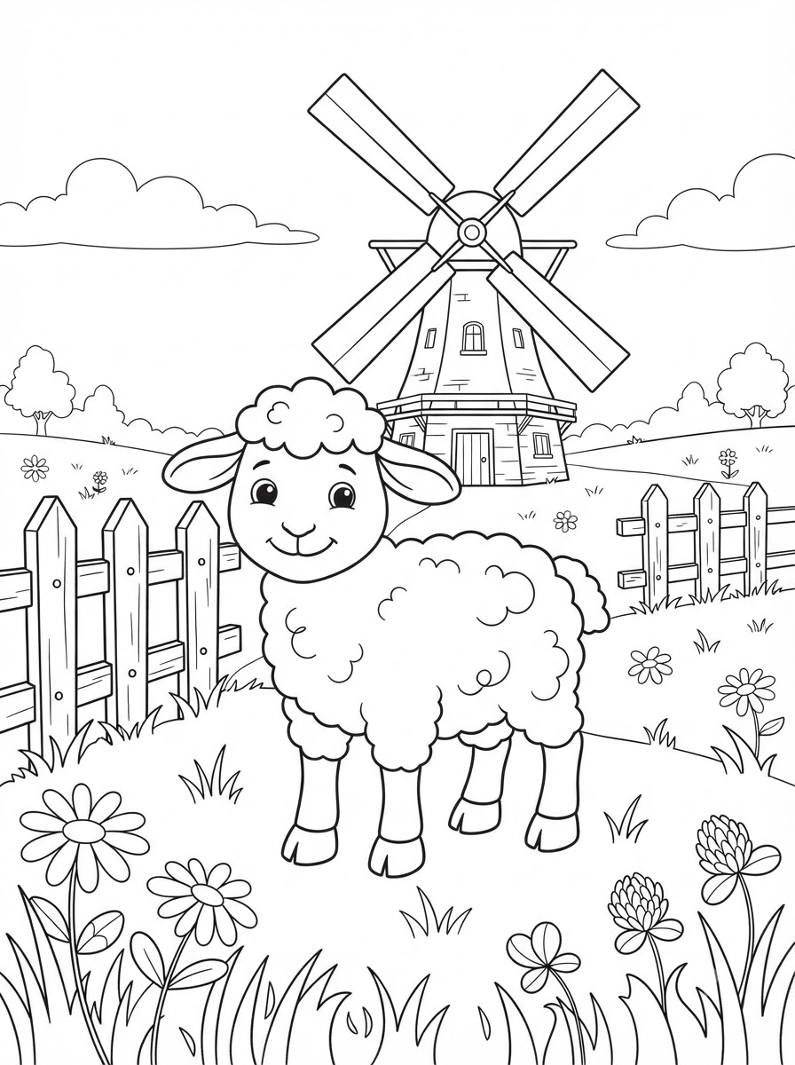 Coloriages d'agneaux 9 Coloriages d'agneaux à imprimer gratuitement pour adultes