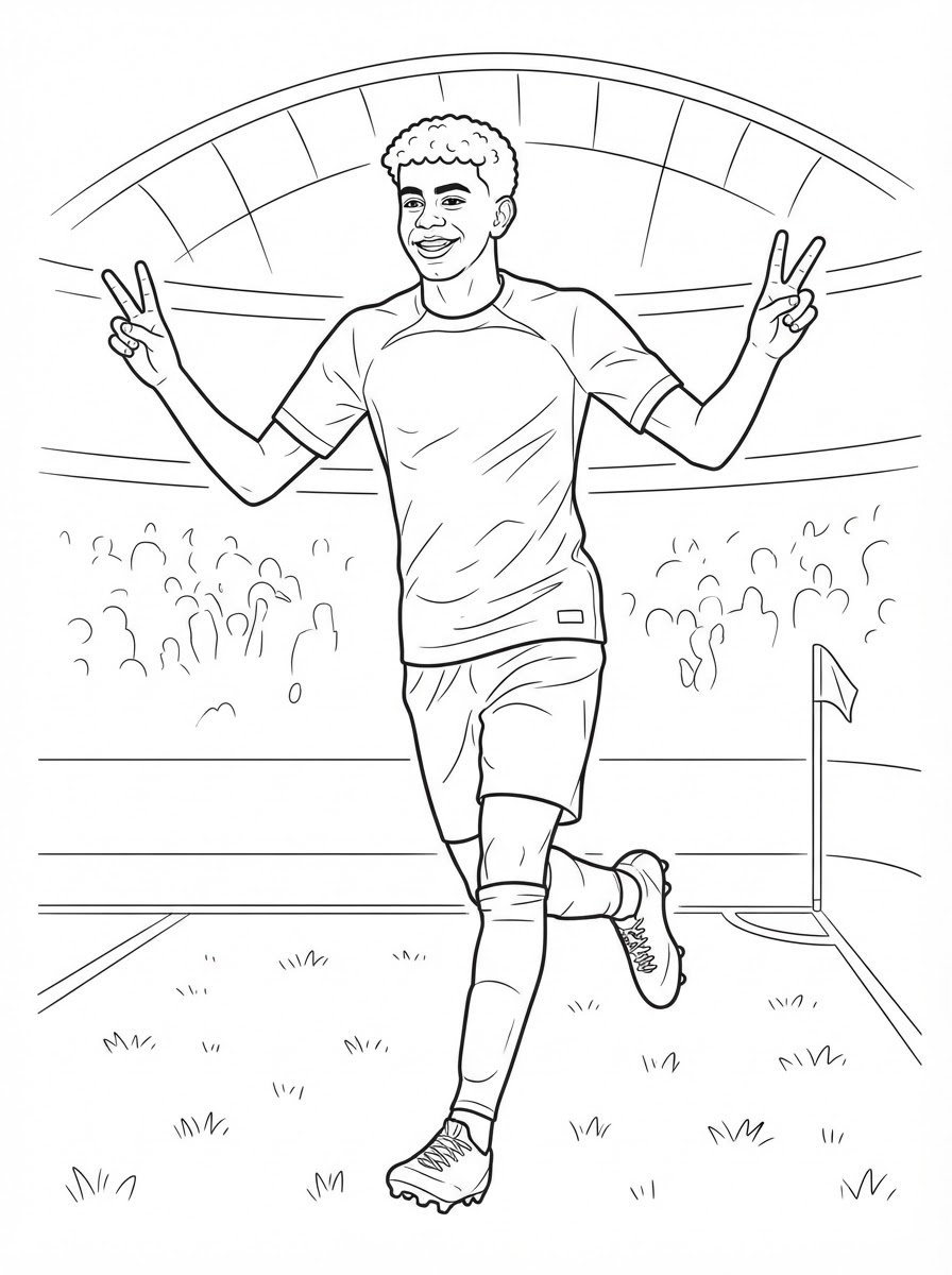 Lamine Yamal Coloring Pages 5 free adult Lamine Yamal coloring pages