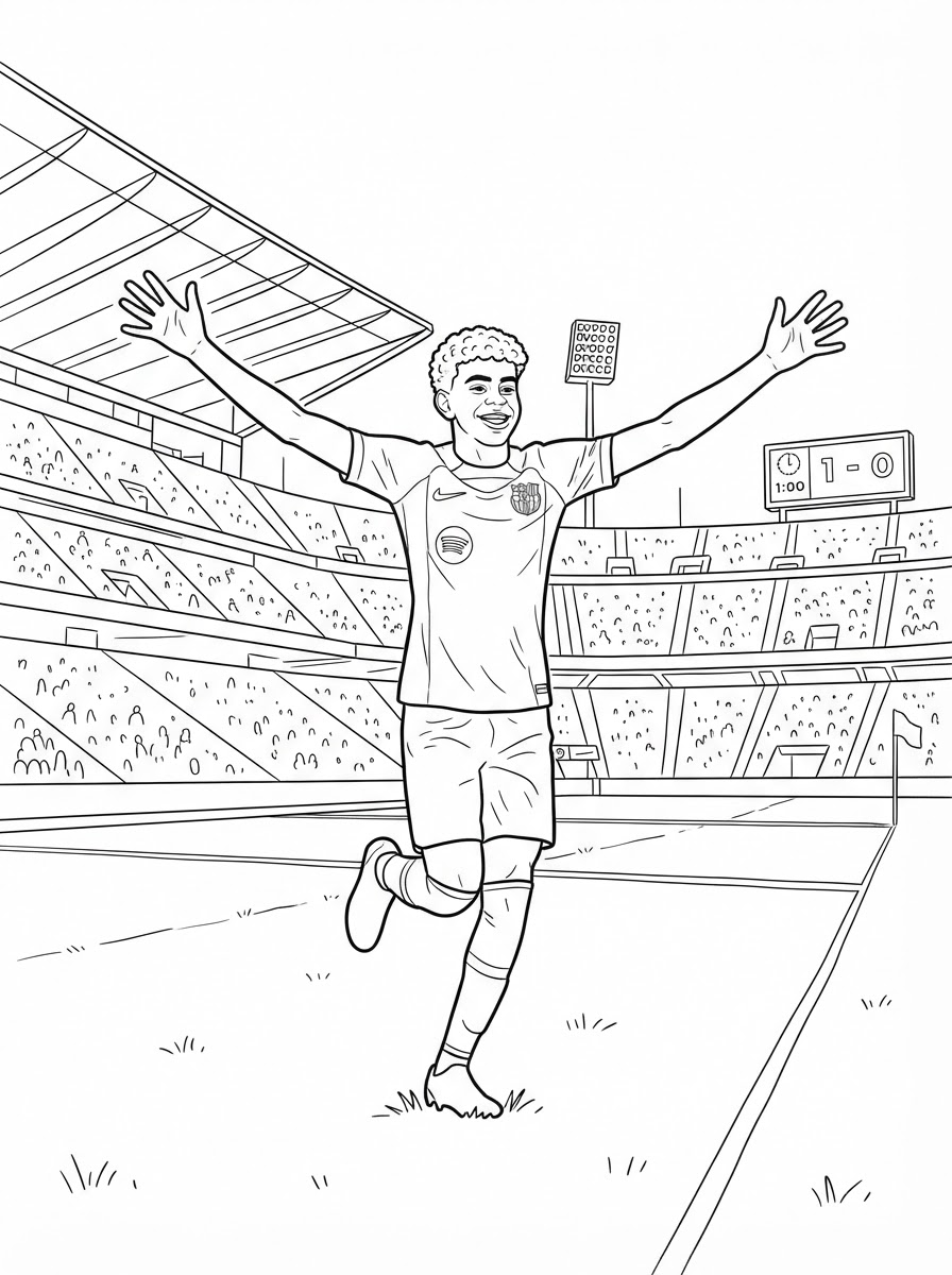 Lamine Yamal Coloring Pages 6 Lamine Yamal decorations coloring pages