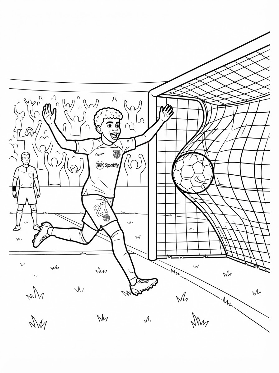 Lamine Yamal Coloring Pages 9 detailed Lamine Yamal coloring pages for adults