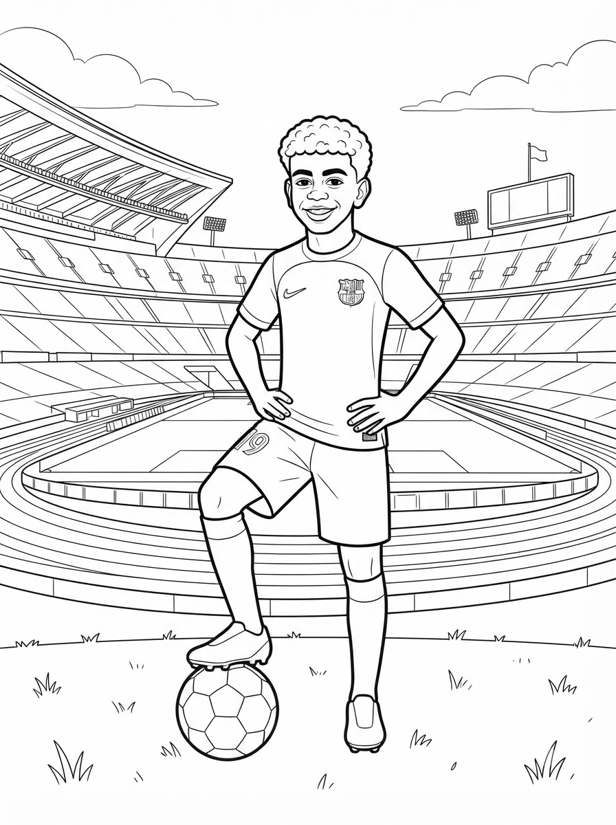 Lamine Yamal Coloring Pages 12 Lamine Yamal coloring pages easy
