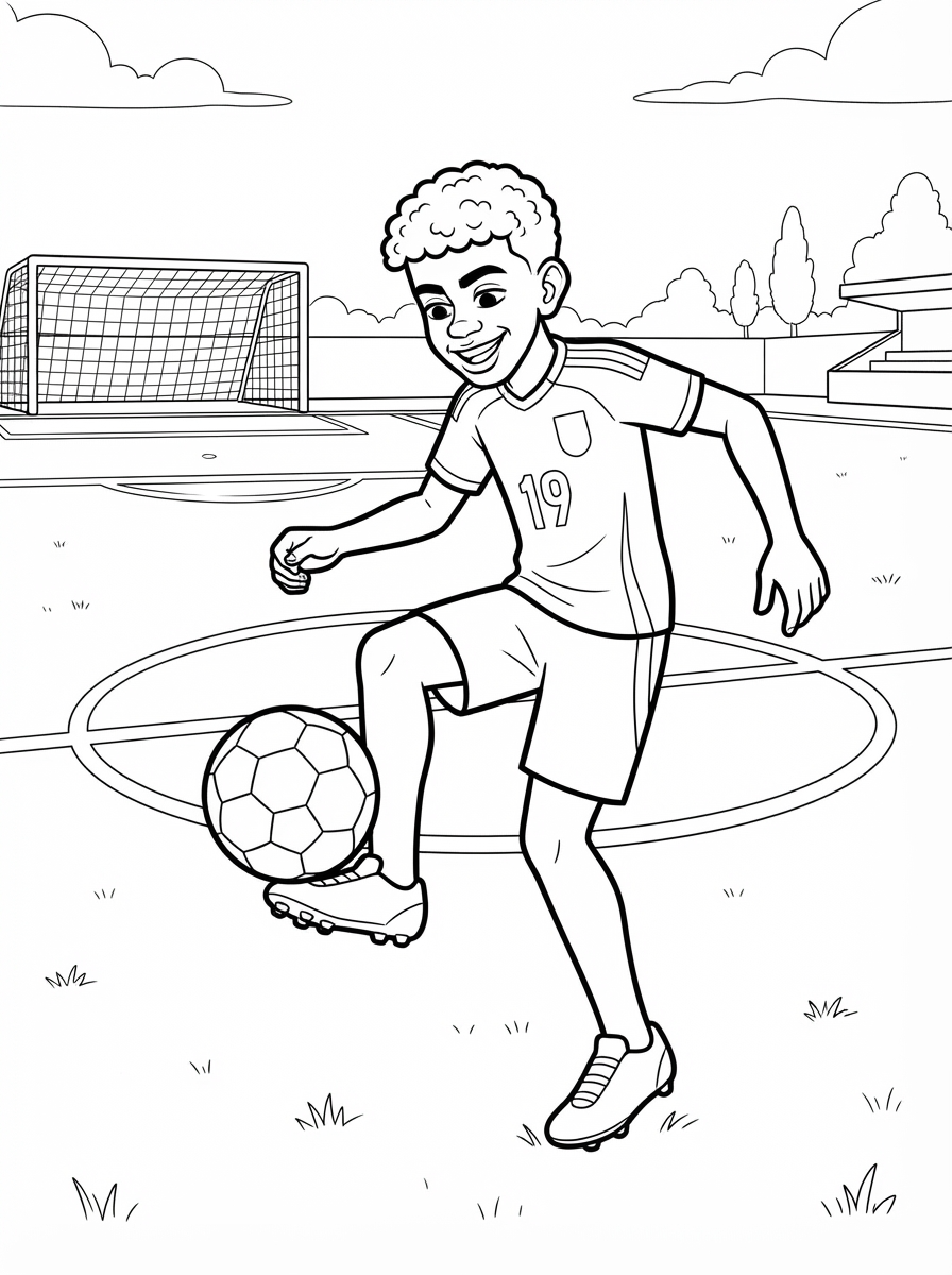 Lamine Yamal Coloring Pages 14 free Lamine Yamal tree coloring pages