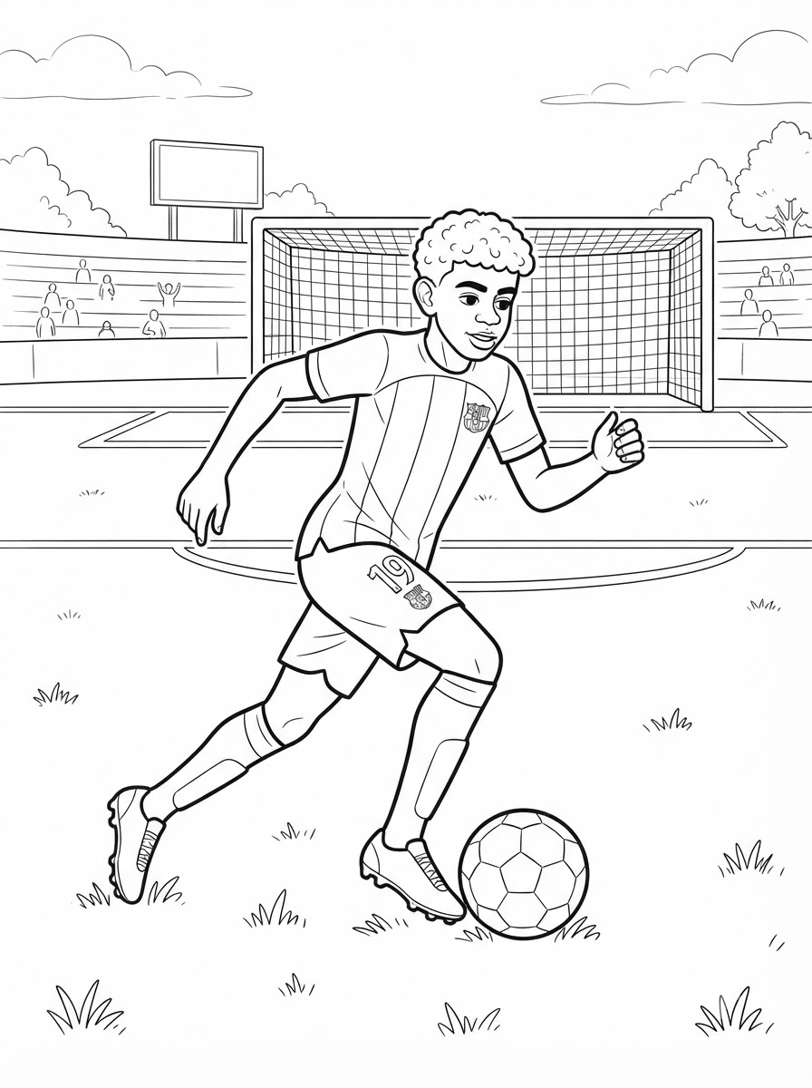 Lamine Yamal Coloring Pages 18 easy cute Lamine Yamal coloring pages