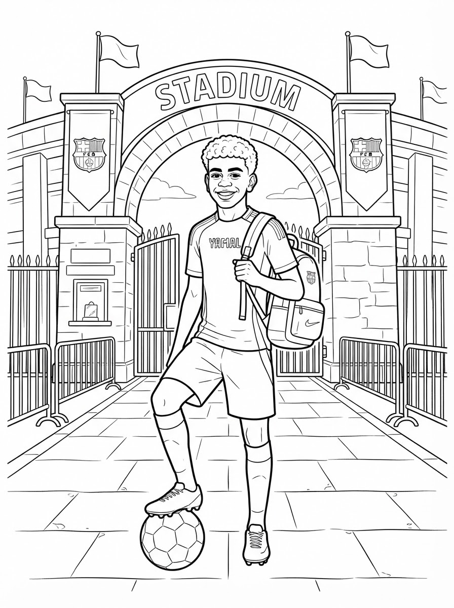 Lamine Yamal Coloring Pages 2 Lamine Yamal coloring pages for adults
