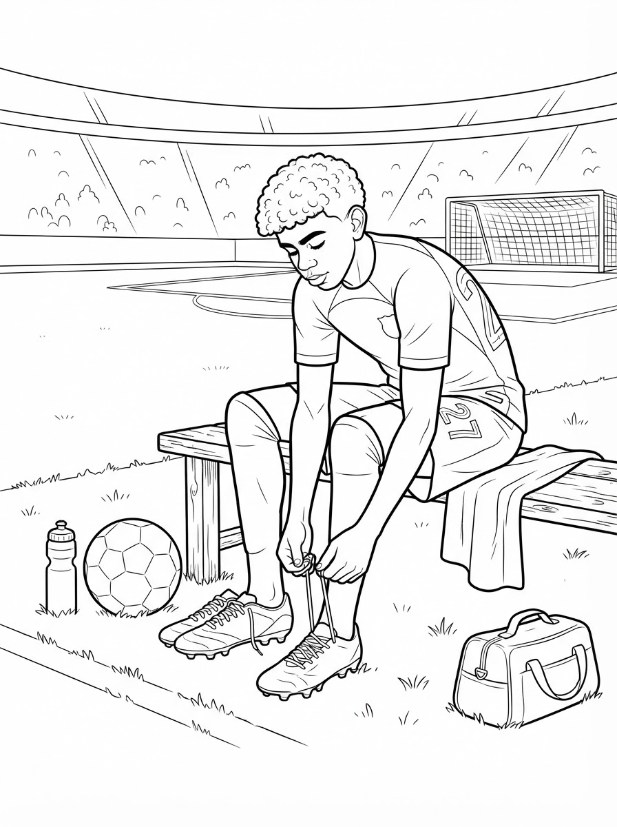 Lamine Yamal Coloring Pages 4 detailed Lamine Yamal coloring pages