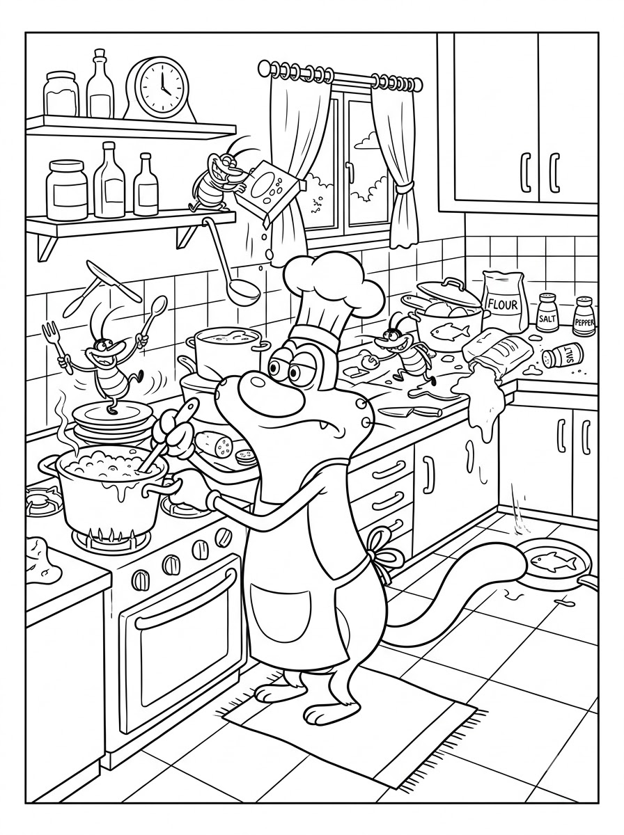 Oggy and the Cockroaches Coloring Pages 12 free Oggy and the Cockroaches coloring pages printable