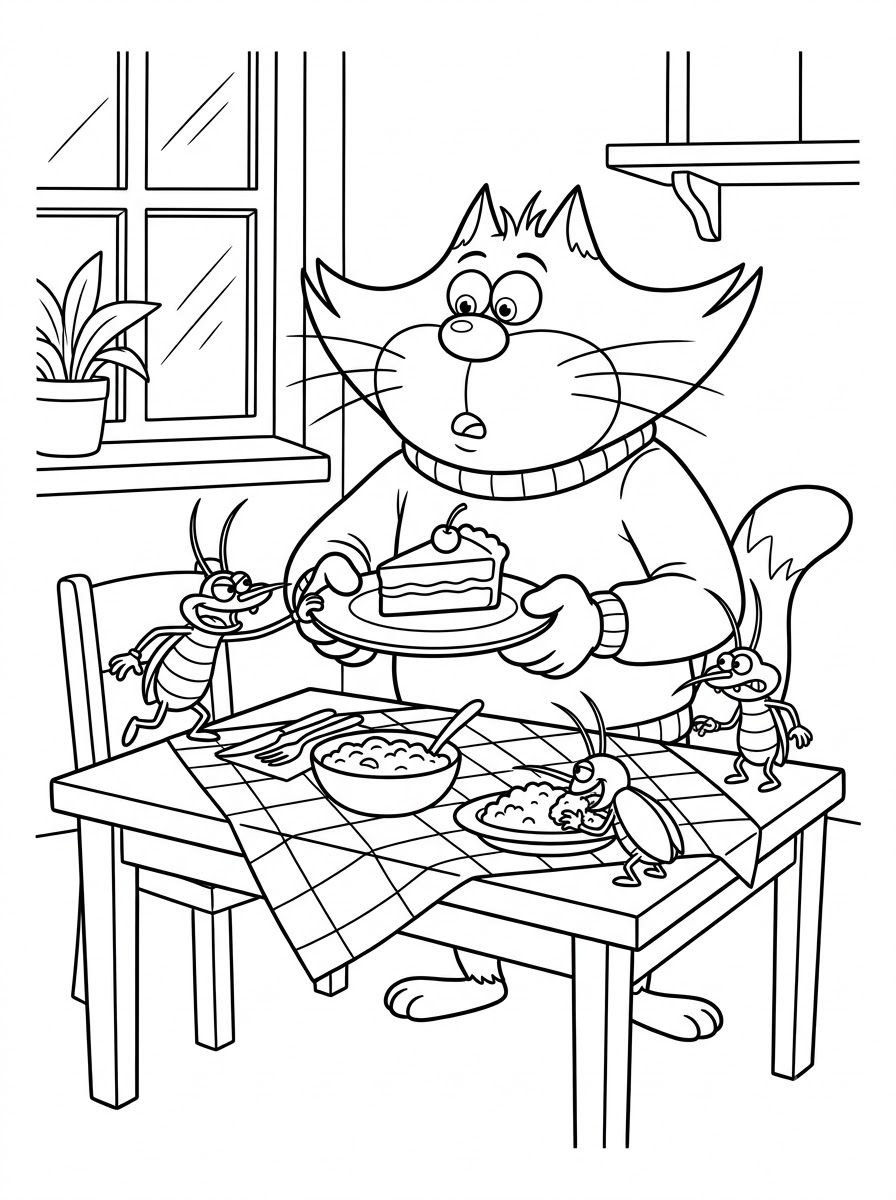 Oggy and the Cockroaches Coloring Pages 14 vintage Oggy and the Cockroaches coloring pages