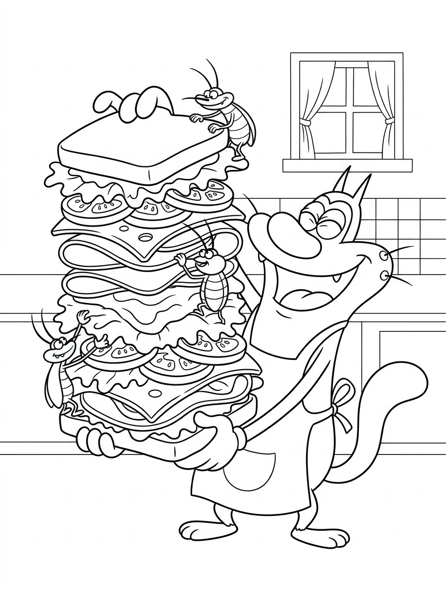 Oggy and the Cockroaches Coloring Pages 15 cute coloring pages Oggy and the Cockroaches 1