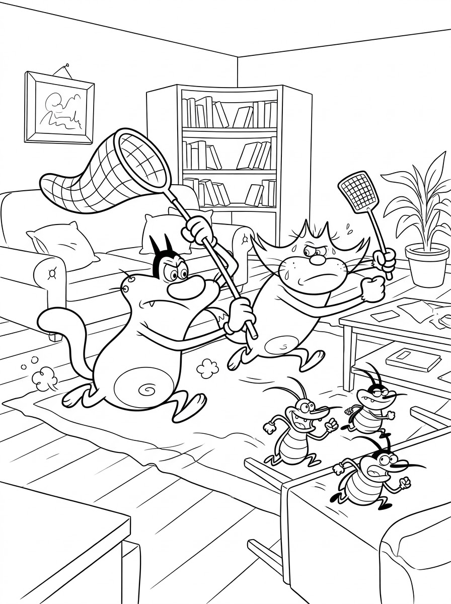 Oggy and the Cockroaches Coloring Pages 16 Oggy and the Cockroaches coloring pages pdf