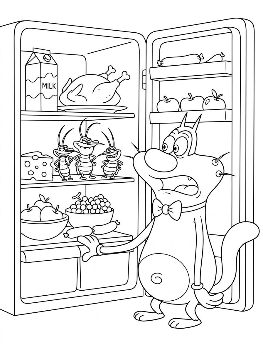 Oggy and the Cockroaches Coloring Pages 17 adult coloring pages Oggy and the Cockroaches