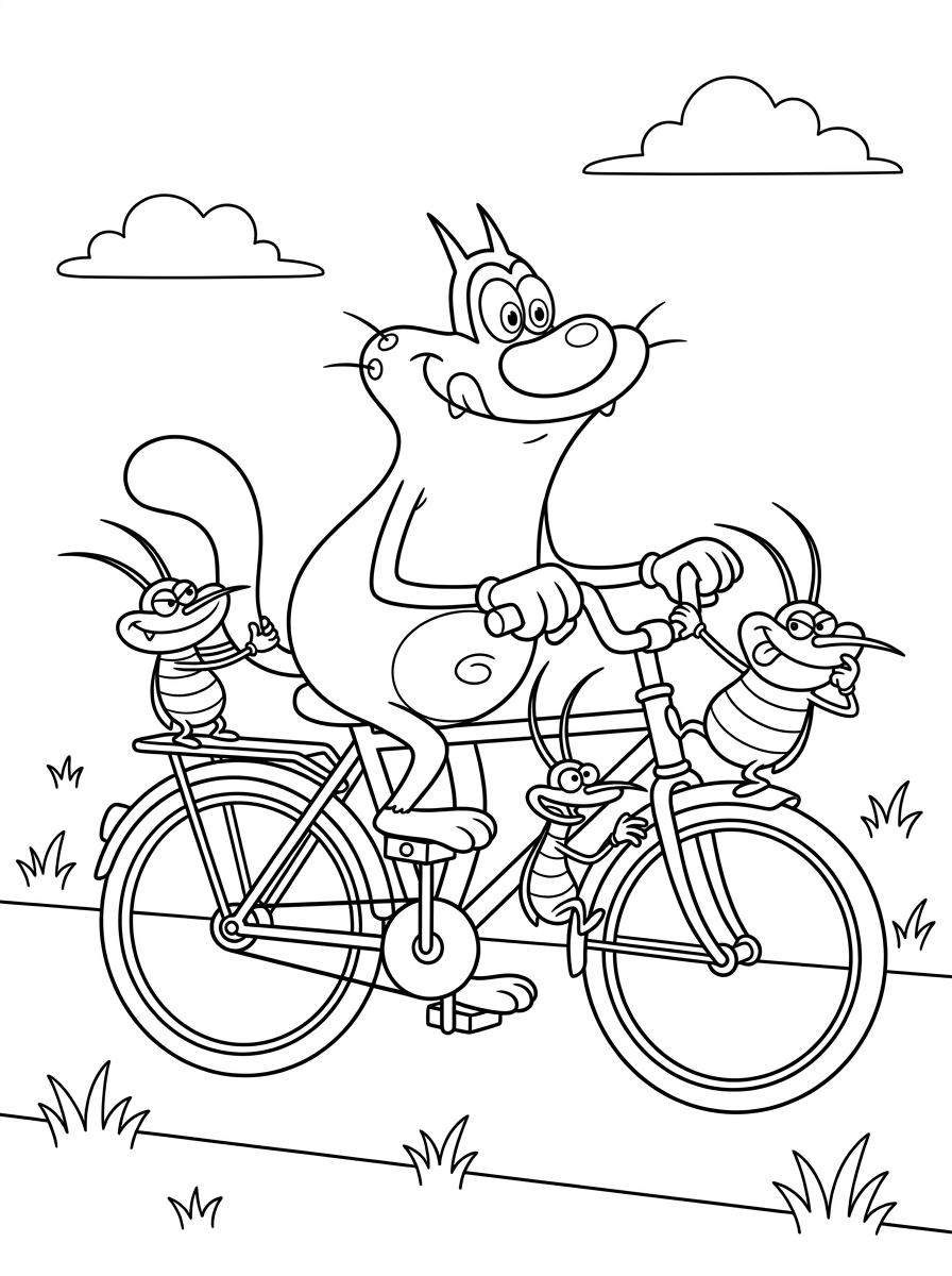 Oggy and the Cockroaches Coloring Pages 19 Oggy and the Cockroaches ornament coloring pages