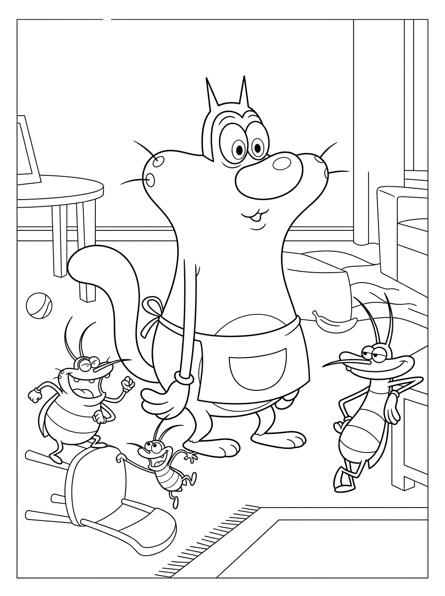 Oggy and the Cockroaches Coloring Pages 3 grinch Oggy and the Cockroaches coloring pages