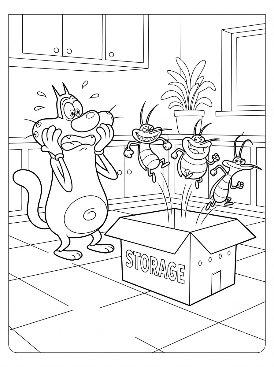 Oggy and the Cockroaches Coloring Pages 21 Oggy and the Cockroaches coloring pages to print