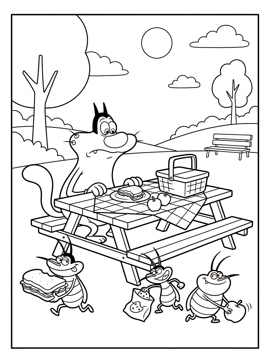 Oggy and the Cockroaches Coloring Pages 22 coloring pages printable Oggy and the Cockroaches