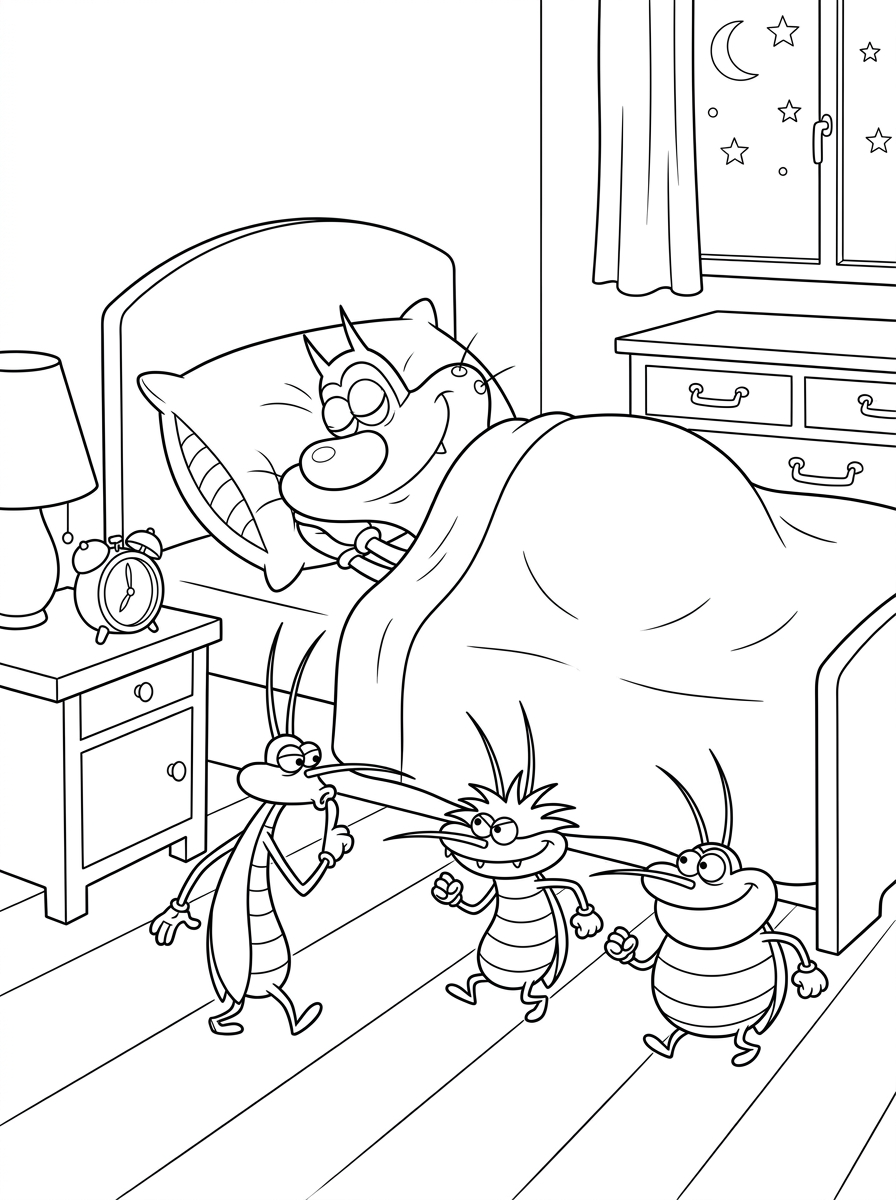 Oggy and the Cockroaches Coloring Pages 23 merry Oggy and the Cockroaches coloring pages