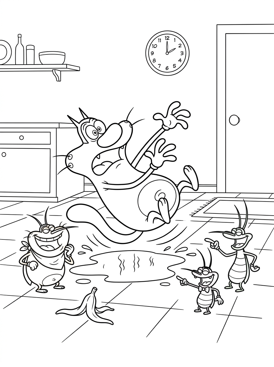 Oggy and the Cockroaches Coloring Pages 24 grinch cute Oggy and the Cockroaches coloring pages