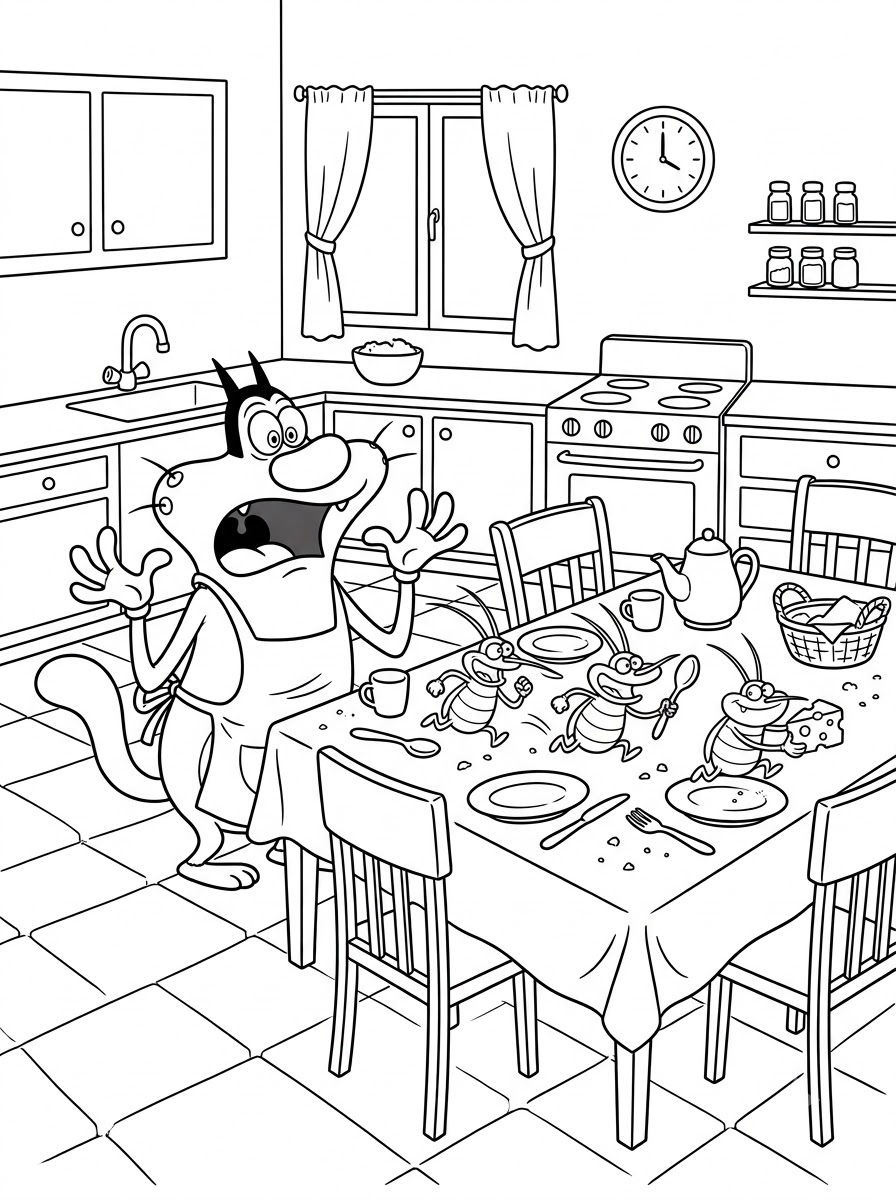 Oggy and the Cockroaches Coloring Pages 5 Oggy and the Cockroaches decorations coloring pages