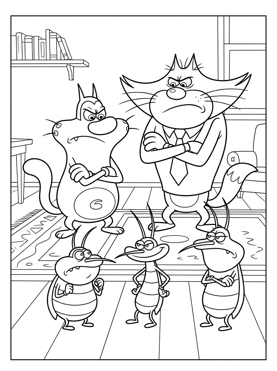 Oggy and the Cockroaches Coloring Pages 7 Oggy and the Cockroaches printable coloring pages