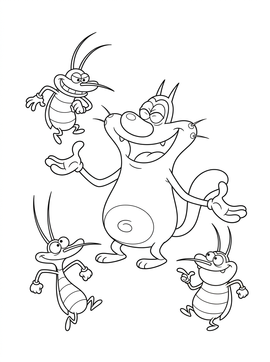 Oggy and the Cockroaches Coloring Pages 9 cute coloring pages Oggy and the Cockroaches