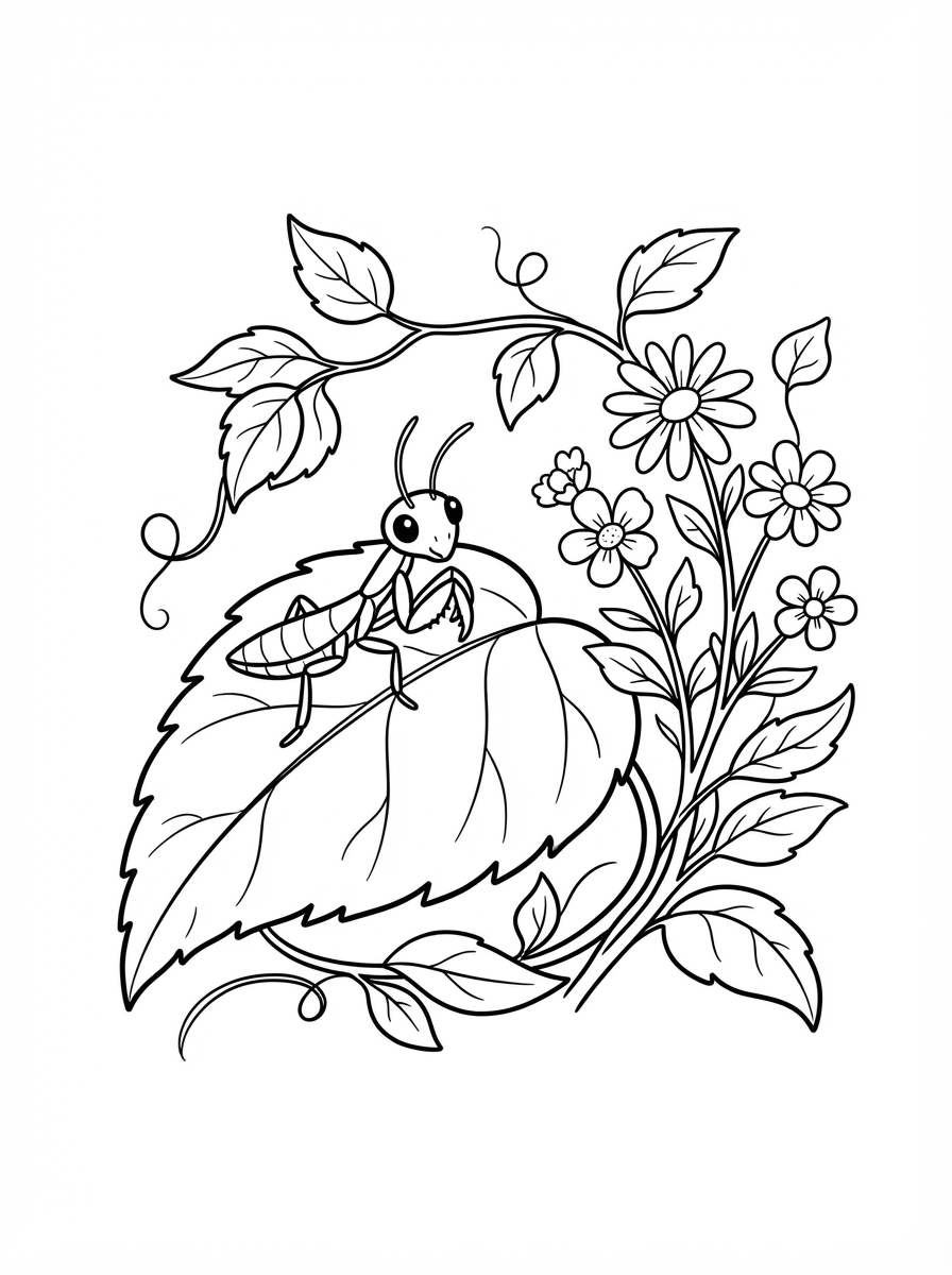 free printable Praying Mantis coloring pages