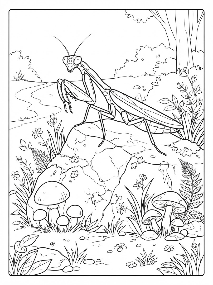 grinch cute Praying Mantis coloring pages