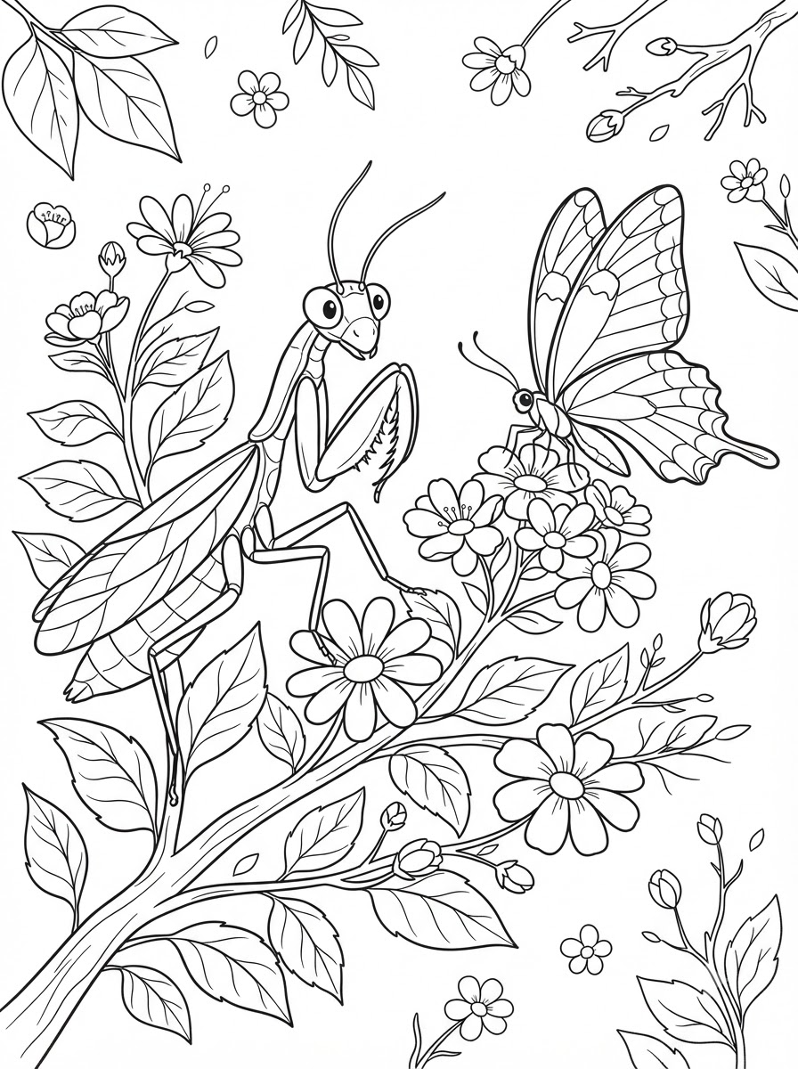 free coloring Praying Mantis pages