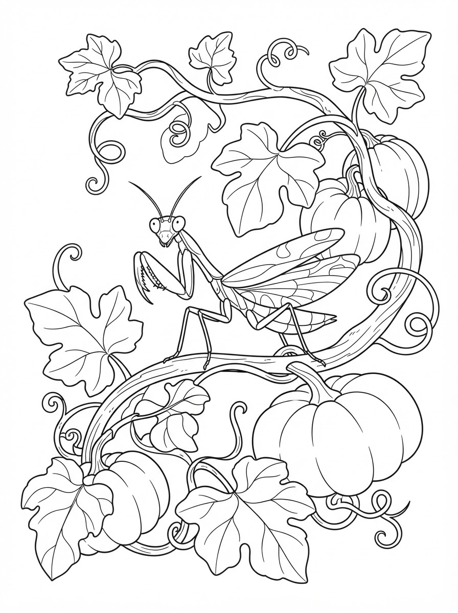 cute coloring pages Praying Mantis