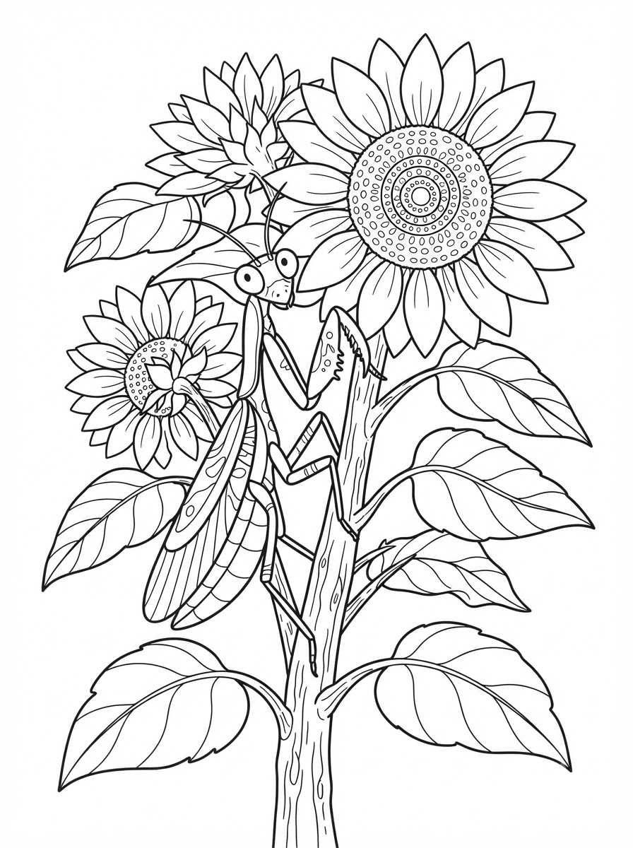 Praying Mantis free coloring pages
