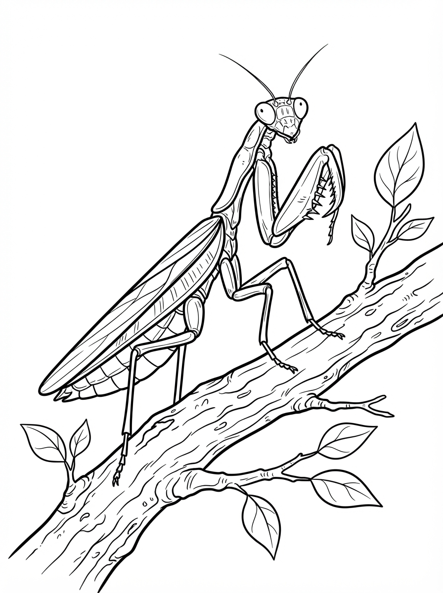coloring pages printable Praying Mantis