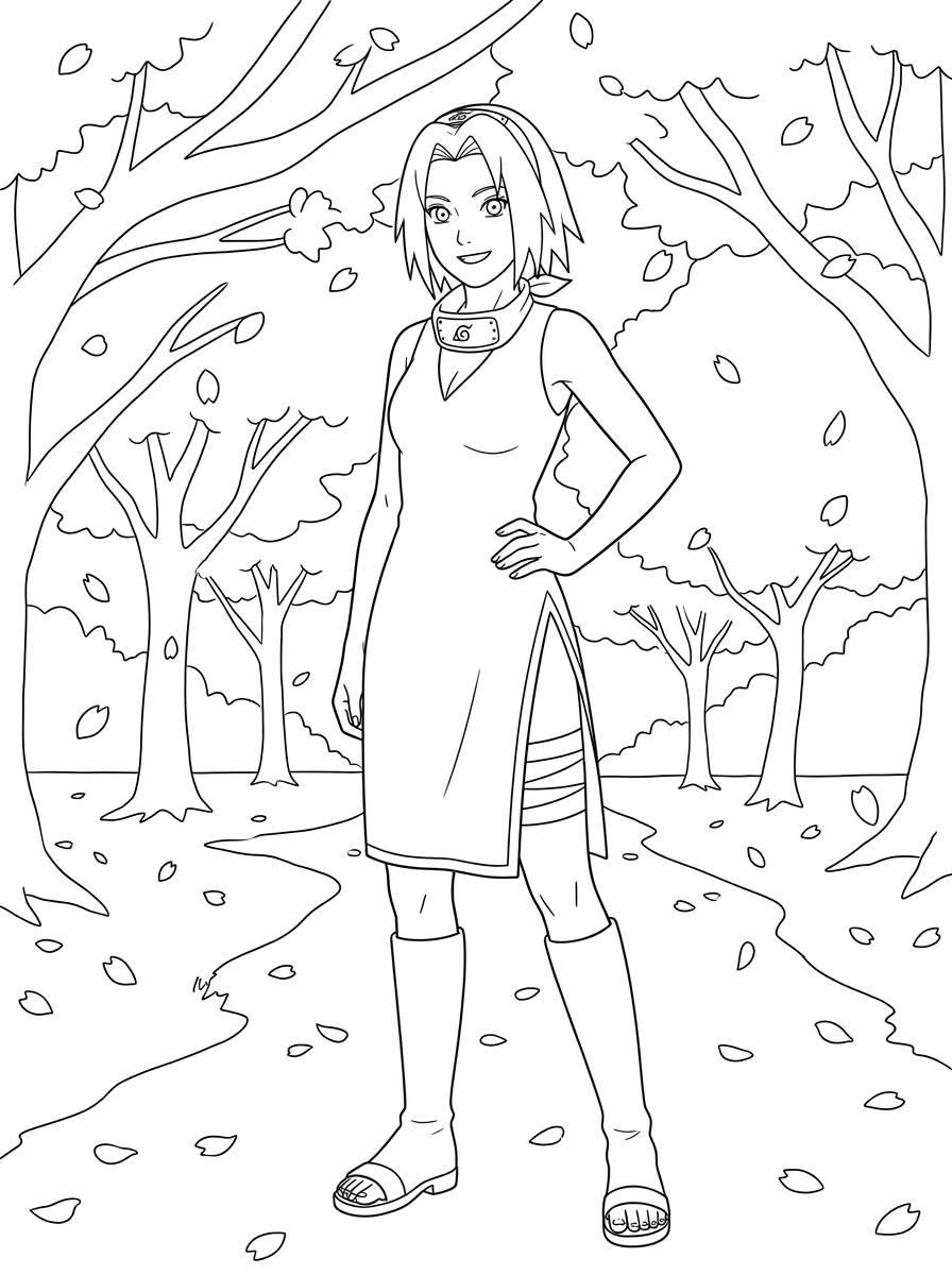 Sakura Haruno Dibujos para colorear 16 imprimible gratis Sakura Haruno dibujos para colorear